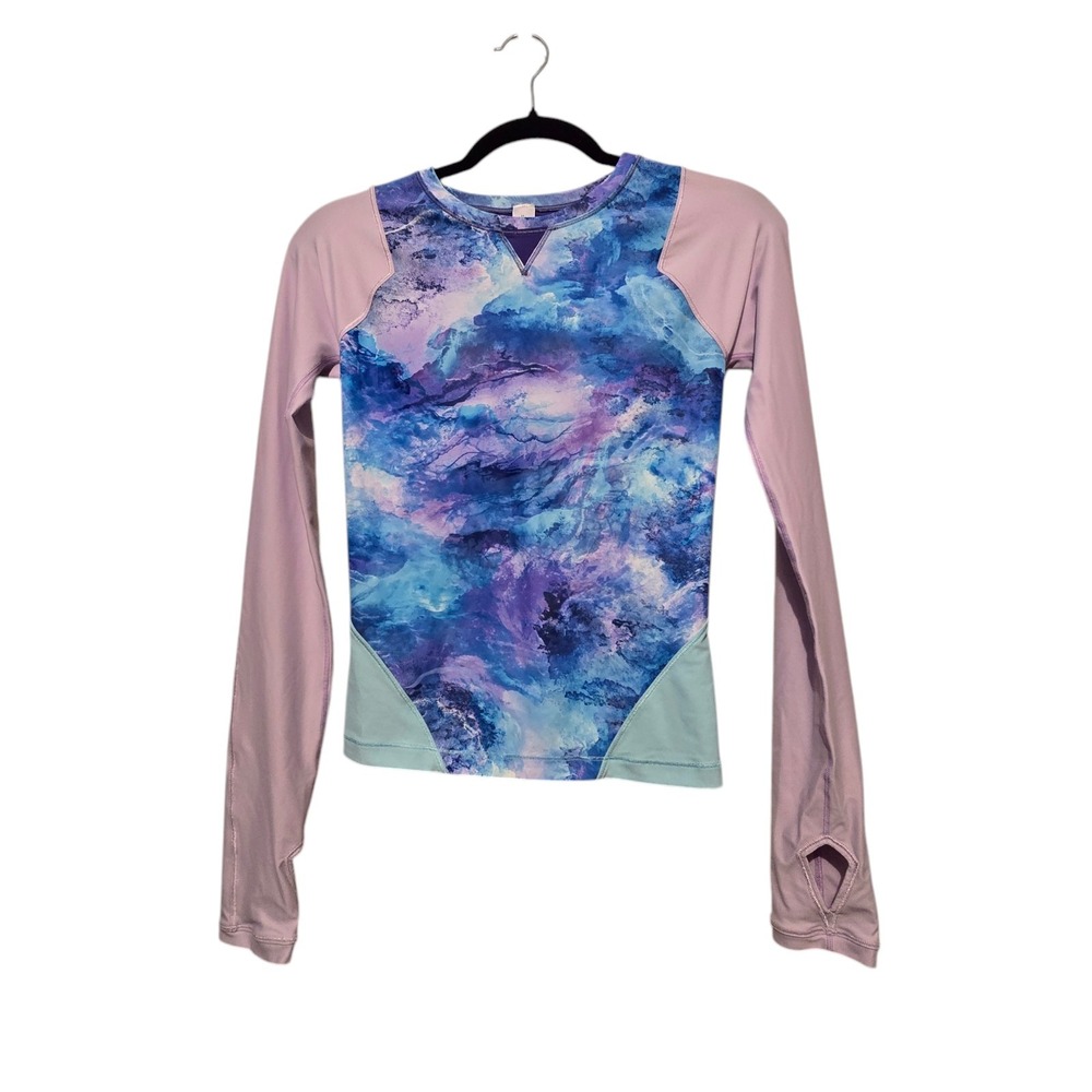 Ivivva by Lululemon Girls Water You Up Rashguard Size 14 Purple Blue Outdoor
